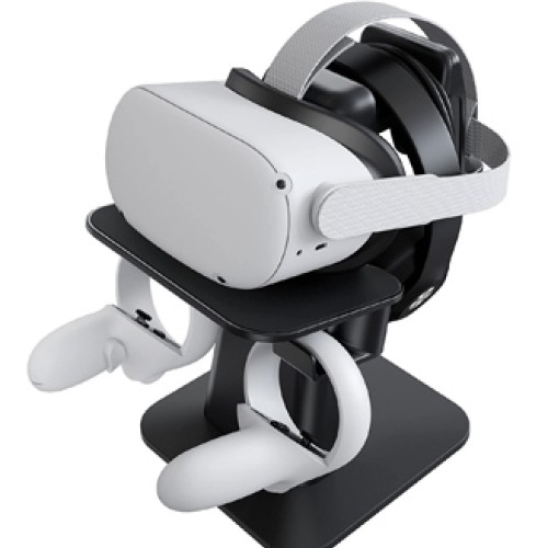 KIWI design VR Stand for Meta/Oculus Quest/Quest 2/Rift/Rift S/GO/HTC Vive/Vive Pro/Valve Index VR Headset and Touch Controllers, Black